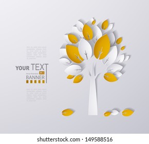 paper autumn tree abstract background