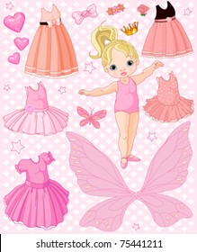 Paper Baby Doll with different ballet and princess dresses