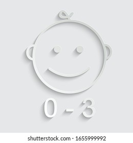 paper baby icon. infant icon vector