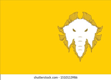paper background with elephant cutouts
