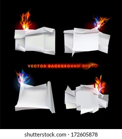 Paper background with flames 