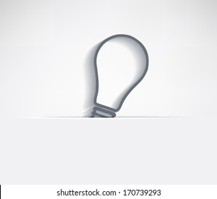 Paper background with flap and symbol, bulb vector