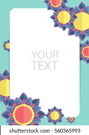 Paper background with flower ornament : vector Illustration