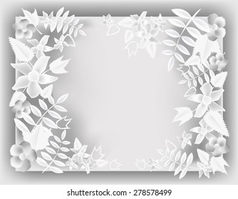Paper background with flowers and space for text