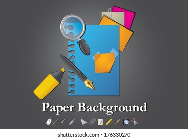 paper background with icons