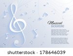 Paper background with music notes. Vector illustration.