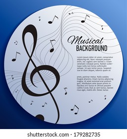 Paper background with music notes. Vector illustration.