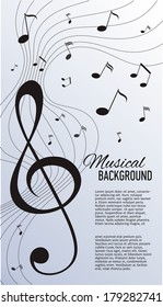Paper background with music notes. Vector illustration.