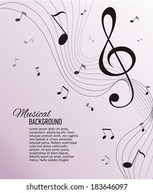 Paper background with music notes. Vector illustration.