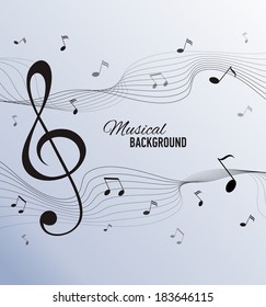 Paper background with music notes. Vector illustration.