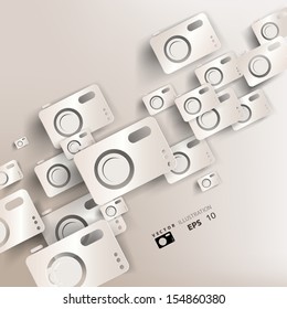 paper background with photo camera web icon,flat design