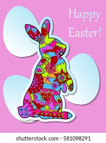 Paper background with rabbit