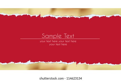 paper background with ripped golden border