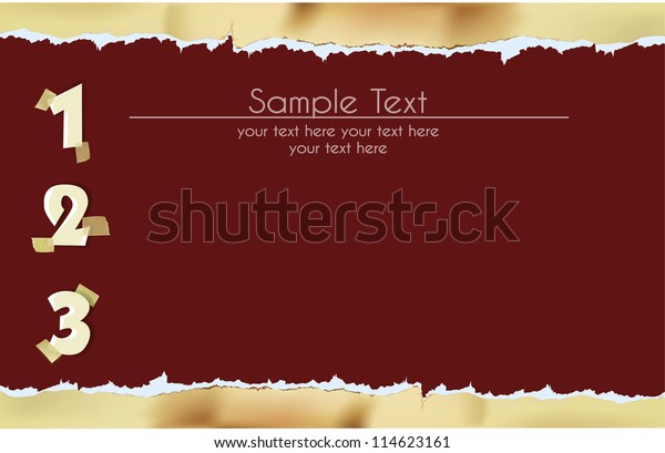 paper background\
with ripped golden\
border
