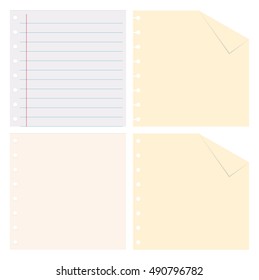 Paper background set on white