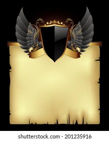paper background with shield