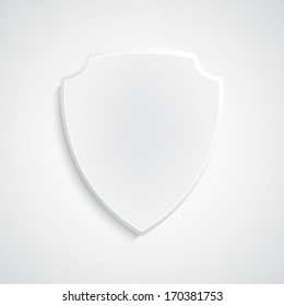 Paper background with shield. Paper shield icon EPS10 vector