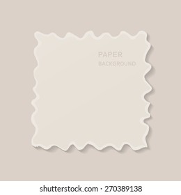  Paper background with torn edges in beige. Vector eps 10.