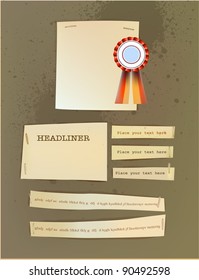 paper backgrounds and label
