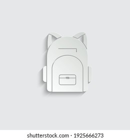 paper backpack icon. travel bag icon.