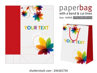 Paper Bad with a bend and cut lines