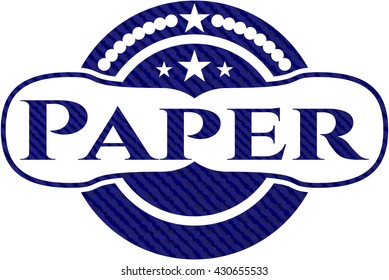 Paper badge with jean texture