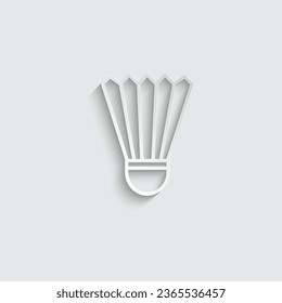 paper badminton ball icon vector logo
