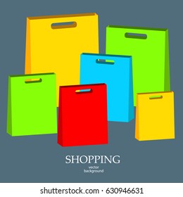 Paper bag, abstraction, vector illustration on a theme of shopping, background