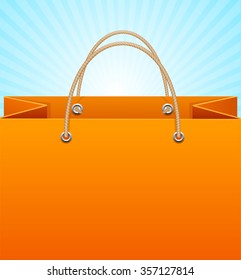 Paper Bag Background Sale Empty. Vector illustration