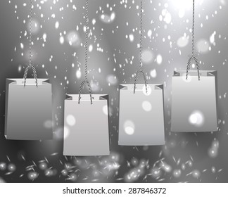 Paper Bag and bokeh for your design. vector