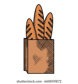 Paper bag for bread french