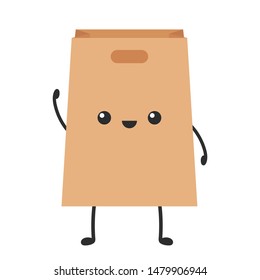 Paper bag character. wallpaper. free space for text. copy space. blank.