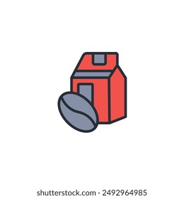 paper bag coffe icon. vector.Editable stroke.linear style sign for use web design,logo.Symbol illustration.