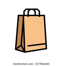 paper bag color icon vector. paper bag sign. isolated symbol illustration