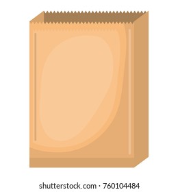 paper bag in colorful silhouette over white background