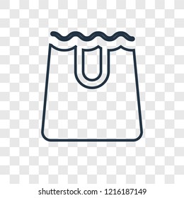 Paper bag concept vector linear icon isolated on transparent background, Paper bag concept transparency concept in outline style