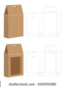 paper bag die cut mock up template vector