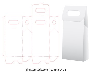 paper bag die cut mock up template vector