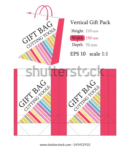 Paper Bag Die Cut White Bag Stock Vector (Royalty Free) 145452910