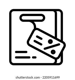 Paper Bag Discount Icon Line