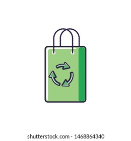 paper bag eco friendly isolated icon