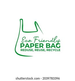 Paper bag eco friendly product label vector logo design 
