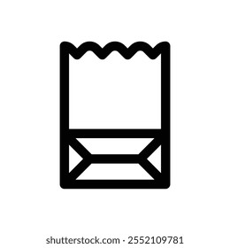 Paper bag. Editable stroke vector icon on white background.