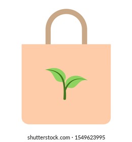 Paper bag. Flat design icon vector illustration.