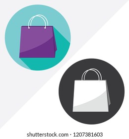 Paper Bag flat vector icon. Illustration of black and white icons.
