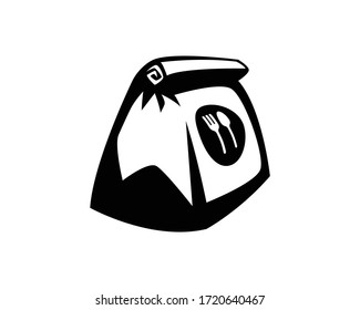 Paper bag food icon logo image.