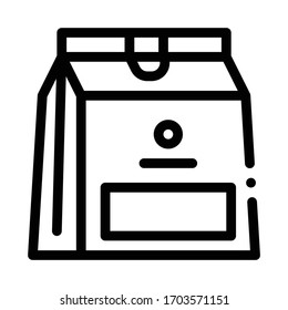 paper bag with food icon vector. paper bag with food sign. isolated contour symbol illustration