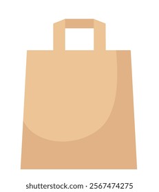 Paper bag for food. Vector clipart isolated on white background.