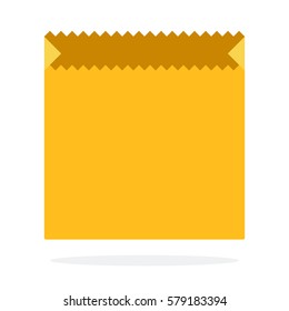 Paper bag for food vector flat material design isolated on white