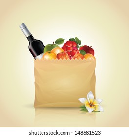 Paper Bag With Fruit